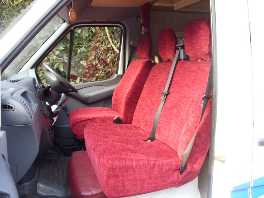 Van seat covers made by Tovey Mead of sewtovey Sussex Seamstress